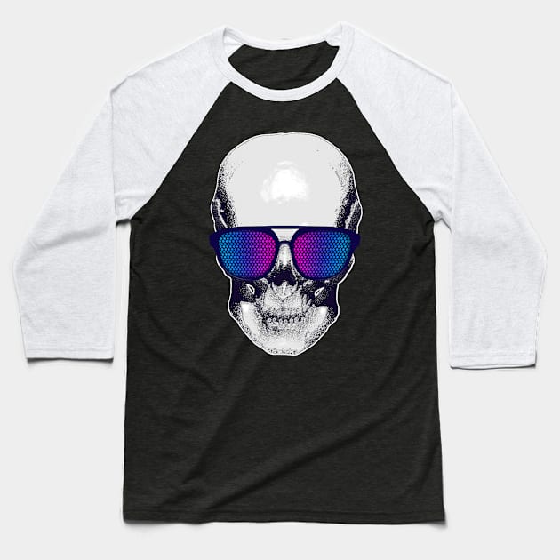 Breezy Skull Baseball T-Shirt by pinkstorm